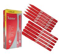 DOLLAR Pointer+ Fineliner Pens Multi Pack Fine Line Draw Write Sketch (10 x 0.3mm RED Pens)