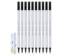 DOLLAR PointerStic Felt Tip Colouring Pens, BLACK, Medium Point (1.0mm), Pack of 10, Ideal for Write Draw Sketch Colour, School Office Home Use
