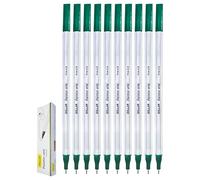 DOLLAR PointerStic Fineliner Pens, GREEN, Fine Point (0.3mm), Pack of 10, Precise Write Draw Sketch Colour, Ideal for Artists Architects Technical Drawing