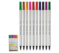 DOLLAR PointerStic Fineliner Pens, MULTICOLOUR, Fine Point (0.3mm), Pack of 10, Precise Write Draw Sketch Colour, Ideal for Artists Architects Technical Drawing