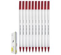 DOLLAR PointerStic Fineliner Pens, RED, Fine Point (0.3mm), Pack of 10, Precise Write Draw Sketch Colour, Ideal for Artists Architects Technical Drawing