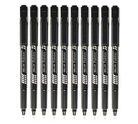 DOLLAR PointXtra Fine Line Fineliner Pens Writing Pack Write Sketch Draft Draw (10 x 0.3mm Felt Tip BLACK Pens + 1 x ZOFAX Clicky Ball Black Pen)