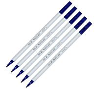 DOLLAR PS10 Felt Tip Pens, Medium Point (1.0 mm), BLUE, Pack of 5, Writing Pens, For Drawing Sketching Colouring Marking Writing, School Office Home Use