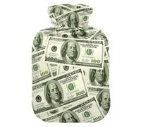 Dollar Rich travel hot water bottle with soft lid, 2L warm water bottle for bed (script), compresas calientes para el vientre