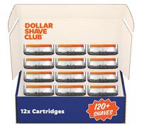 Dollar Shave Club 6-Blade Razor Refill Cartridges, Silver/Blue, 12 Count