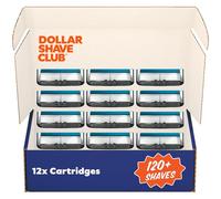 Dollar Shave Club 6-Blade Razor Refill Cartridges, Silver/Blue, 12 Count