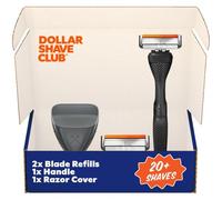 Dollar Shave Club Starter Set - Diamond Grip Razor Handle, 4 Blade Refills, and Razor Cover - Men's and Women's Precision Shaving Kit
