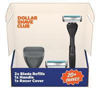 Dollar Shave Club Starter Set - Diamond Grip Razor Handle, 4 Blade Refills, and Razor Cover - Men's and Women's Precision Shaving Kit