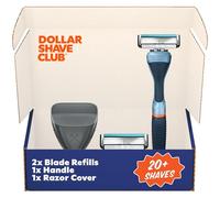 Dollar Shave Club | The Guest Pass Shave Set | 2 Swift Rinse Refill Cartridges, 1 Handle (Blue), 1 Razor Cover