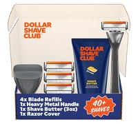 Dollar Shave Club | The VIP Shave Set | 4 Swift Rinse Refill Cartridges, 1 Heavy Metal Handle, 1 Shave Butter 3 ounce, 1 Razor Cover, Razors for Men