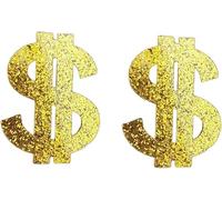 Dollar Sign Acrylic Dangle Drop Earrings Hip Hop Accesories for 70s 80s 90s Costume Accessories Halloween Jewelry, 1, Resin, No Gemstone