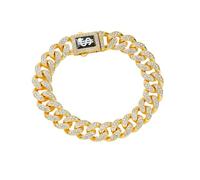 Dollar Sign Cuban Bracelet for Men Iced Out Dollar Money Cuban Bracelet, Gold Sparkly Dollar Sign Cuban Bracelet Hip Hop Money Sign Cuban Link Bracelet Men’s Rapper Money Symbol Bracelet Jewelry