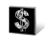 Dollar Sign Graffiti Black And White Unisex Brooches & Pins Square Lightweight Lapel Badge Jewelry for Clothing Shawl Hat