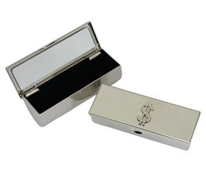 Dollar Sign Metal Lipstick Case with Mirror Silver Personalised Engraving Gift 652