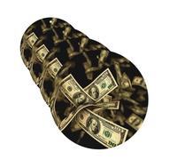 Dollar Sign Money Car Air Fresheners 4 Pcs Round Shape Hanging Car Air Freshener Fragrance Scented Cards Auto Mirror Pendant Aromatherapy Tablets For Car Home Office Closet Bathroom