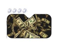 Dollar Sign Money Car Windshield Sun Shade Foldable Car Sun Shade Front Windshield Sunshade Windshield Cover Reflective Sun Visor Keep Your Vehicle Cool for Most Sedans SUV Truck