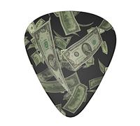 Dollar Sign Money Guitar Picks 12 Pcs Classical Triangle Guitar Plectrums Includes Thin, Medium & Heavy Gauges 3 Sizes for Bass Electric Acoustic Guitars Ukulele with Organizer Storage Box
