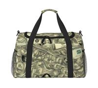 Dollar Sign Money Print Stylish Foldable Carry On Tote with Waterproof Zipper for Weekend Getaways Bag