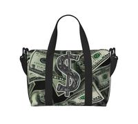 Dollar Sign Money Print Travel Duffel Bag, Lightweight Water-Resistant Weekender Spacious Gym & Travel Bag for Men, Women & Teens