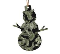 Dollar Sign Money Print Wooden Christmas Ornaments Xmas Hanging Pendants For Home Party Xmas Present Decorations