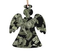 Dollar Sign Money Print Wooden Christmas Ornaments Xmas Hanging Pendants For Home Party Xmas Present Decorations