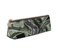 Dollar Sign Money Printed Zipper Pencil Case Cute Stationery Organizer PVC Leather Triangle Makeup Bag Pen Pouch