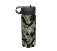 Dollar Sign Money Printing The Print 18 Oz Stainless Steel Sports Insulated Kettle with Lid for Adult Men Women