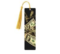 Dollar Sign Money Wooden Bookmark for Men Women, Handmade Wood Bookmark Craft with Tassel Pendant Unfinished Wood Tag Book Mark Gifts Bookmarks Hanging Labels for Book Lovers