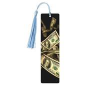Dollar Sign Money Wooden Bookmark for Men Women, Handmade Wood Bookmark Craft with Tassel Pendant Unfinished Wood Tag Book Mark Gifts Bookmarks Hanging Labels for Book Lovers