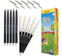 DOLLAR Single Colour Markers Felt Tip Pens Drawing Pack Underlining Shading Colouring (10 x BLACK 0.5mm Felt Tip Pens + 1 x ZOFAX Clicky Black Ball Pen)