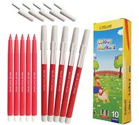 DOLLAR Single Colour Markers Felt Tip Pens Mega Pack Underlining Shading Colouring (10 x RED 0.5mm Felt Tip Pens + 4 x ZOFAX Clicky Black Ball Pens)