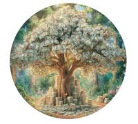 Dollar Tree 68 Piece Circular Puzzle Money Tree Animal Shape Learning Through Play Educational Puzzle for Kids & Adults Idea Home Decor 68 PCS