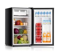 DollarDash 90.8L Mini Fridge with Freezer, Single Door Small Refrigerator, Dorm Fridge with 7 Adjustable Thermostat, Energy Saving, Low Noise, Compact Refrigerator for Office, Bedroom, Dorm, Black