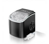 DollarDash Portable Ice Maker Machine for Countertop, 6 Minute Fast Ice Making 9 Bullet Cubes, 12KG/24H Compact Ice Machine with Self Cleaning, Ice Basket and Scoop Included, 2 Ice Sizes, Black