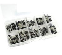 DollaTek 10Values 200PCS NPN PNP Power Transistor Assortment Assorted Kit BC327-BC558 with Clear Plastic Box