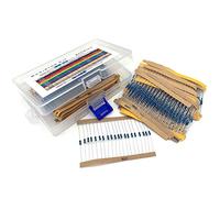 DollaTek 1280Pcs 64 Values Resistor Kit, 1 Ohm-10M Ohm 1/4W Metal Film Resistors Assortment with Storage Box for DIY Projects