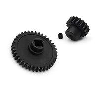 DollaTek 2-Pack Metal Differential Main Gear 38T and Motor Pinion Gear 17T Set For WLtoys A949 A959 A969 A979 K929 1/18 RC Car (Black)