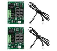 DollaTek 2Pack XH-W1209 Digital Thermostat Temperature Control Switch Module DC 12V Micro Temperature Control Board and 10K Thermistor Waterproof Sensors Digital Temperature Probe