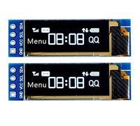 DollaTek 2Pcs I2C OLED Display Module 0.91 Inch I2C OLED Screen Driver DC 3.3V~5V for Arduino - White font