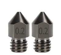 DollaTek 2Pcs MK8 Nozzle Hard Steel 1.75mm Consumables Hardened Steel Wear Resistant - 0.2mm