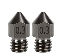 DollaTek 2Pcs MK8 Nozzle Hard Steel 1.75mm Consumables Hardened Steel Wear Resistant - 0.3mm