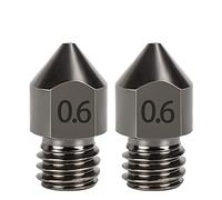 DollaTek 2Pcs MK8 Nozzle Hard Steel 1.75mm Consumables Hardened Steel Wear Resistant - 0.6mm