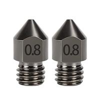 DollaTek 2Pcs MK8 Nozzle Hard Steel 1.75mm Consumables Hardened Steel Wear Resistant - 0.8mm
