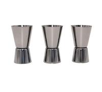 DollaTek 3pcs Plating black Stainless Steel Cocktail Jigger Cup Liquor Measuring Cup Straight Cylindrical Measuring Cups Bartender Drink Mixer Party Bar Bartending Tools - 15mL/30ml