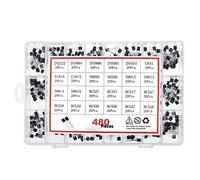 DollaTek 480Pcs 24 Types Silicon NPN/PNP Transistor Assortment Kit S9012 S9013 S9014 S9018 A1015 C945 S8050 S8550 2N2222 2N3904 2N3906 2N5401 2N5551 General Purpose Silicon Transistors 3-Pin TO-92