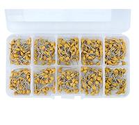 DollaTek 500PCS 10 Values 0.1uF to 10uF (104~106 each 50pcs) Multilayer Monolithic Ceramic Capacitor Set Assortment Kit + Plastic Box