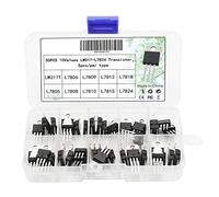 DollaTek 50PCS 10Value LM317T-L7824 Voltage Regulator Transistor Assortment Set Box Kit 3Pin Terminal T0-220 Transistors for DIY Repair