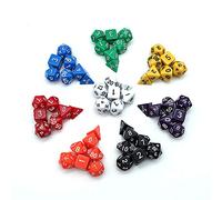 DollaTek 8 Sets Dice 8 x 7 (56 Pieces) Crit Games Five Sets of RPG Color-Coded Polyhedral Dice for D&D