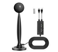 DollaTek Antenna Rewave TV Aerial - Freeview Indoor Digital TV Aerial with Strong Signal, 360° & 980+ Mile Range, Support FM/UHF/DAB Radio/4K/1080P