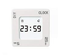 DollaTek Digital LCD Alarm Clock DIY Time Management Timer Reminder Vibration Timer Snooze Flips Quartet Alarm Clock - White